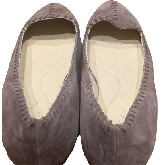 Taupe Faux Suede Flat Slip On Shoes Sz 8.5 - Picture 8 of 13